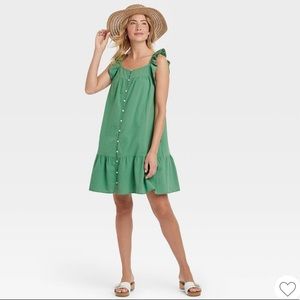 Universal thread sleeveless flutter sleeve shirt dress. Size xs!